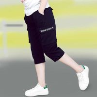 男童夏季短裤2020新款儿童七分裤中大童休闲裤男孩工装裤短裤学生 黑色七分裤纯棉 110码建议身高100厘米