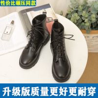 高端马丁靴女平底切尔西靴2021年新款厚底皮带扣中筒烟筒靴子秋冬 771升级版 35