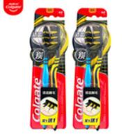 高露洁适齿炭中毛特硬毛牙刷家庭装男专用成人家用超硬去牙渍烟渍 4支