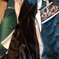 [杭州精品]新款2021流行夏季女装仿三醋酸连衣裙长款缎面吊带裙 H12-F-黑色 S75-100斤