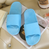 拖鞋女2019新款家用防臭男情侣凉拖鞋夏天室内家居家浴室洗澡防滑 方块天蓝 36-37(适合35-36)