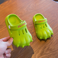 儿童拖鞋夏季男童女童搞怪恐龙爪包头小孩宝宝洞洞鞋防滑软底外穿 果绿 [150]内长15cm