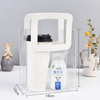 ins透明沙滩包可爱包包女夏季百搭手拎果冻包手提包女学生单肩包 透明 小号