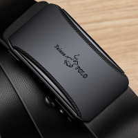 保罗POLO男士皮带自动扣裤带裤腰带青年中年休闲商务百搭真皮牛皮 A款枪色 真皮牛皮 105cm