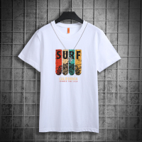 余文乐短袖T恤港风新款男装体恤夏季潮流宽松大码半袖情侣短袖T恤 白色-四条SURF XS码(100斤以下)