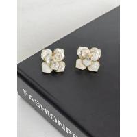 STANDii手作 白色法式小香山茶花耳饰亮片简约大气高级轻奢耳钉女 925银针
