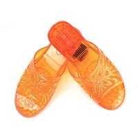 防滑果冻色透明水晶塑料中高跟女拖鞋女士夏季坡跟厚底室外拖镂空 988黄色 (偏小一码) 40