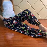 人造棉睡裤女士春夏秋宽松长裤绵棉绸薄款家居阔腿束脚灯笼防蚊裤 华美公主 花边裤 XL 适合80-105斤 高155内