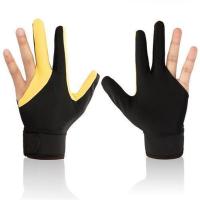 新品三指手套职业台球手套台球三指手套台球透气防汗专业手套包 黄色基础露两指款