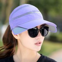 大披肩防蚊虫侧拉伸缩镜片户外登山钓鱼帽男女通用防晒骑行遮阳帽 侧拉镜片空顶-(帽子)紫色 简约装(帽子)