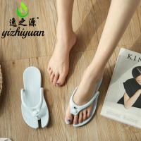 逸之源旅行便携式可折叠夏季户外游泳沙滩鞋人字拖洗澡防滑凉拖鞋 浅蓝 XS/35-36