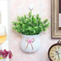 挂墙花篮仿真花家居挂壁挂饰假花卧室客厅墙上小装饰餐厅墙面挂件 挂篮+尤加利小草