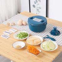 塑料压面机手动压面机面条机家用挤面器厨房工具压面器灌肠器 普通款5刀切菜器[送护手器+削皮刀]