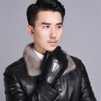 手套男冬骑行加绒加厚保暖皮手套男骑行滑雪户外摩托车手套女触屏 男黑拉筋加绒[无口罩]