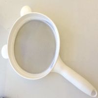 磬轩304不锈钢超细密豆浆机过滤网水果汁油渣脂沫漏勺网蛋清分器 白色注塑网12厘米