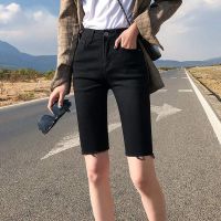 牛仔短裤薄款夏天日系软妹ins五分裤子女学生韩版宽松复古百搭潮 黑色4022短裤 S