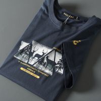 一线剪标款 福利特惠 夏季新款男士潮流时尚休闲圆领印花短袖T恤 蓝灰 20046 170(115-130斤)