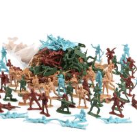 直销儿童男孩现代兵人军人士兵军事模型玩具二战塑料打仗小人专区 袋装5厘米二战兵四色混100只