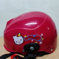 儿童头盔夏季款男女小童防护安全帽四季通用安全宝宝幼儿防摔电动 红kitty猫+无镜片随机色