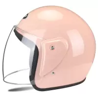 电动摩托车头盔女冬季防雾高清安全帽男四季通用防雨半覆式安全帽 Yoha-粉色 配高清白片