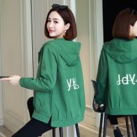 【双层】春季外套女短款2021新款潮韩版宽松百搭春秋休闲夹克风衣 绿色 M