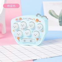 卡通打地鼠小号掌上地鼠敲打游戏机俄罗斯套圈圈益智不伤眼睛玩具 粉蓝打地鼠 68关送3电子_促销