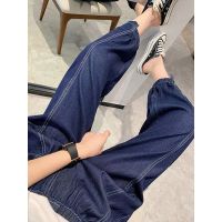 2021春季薄款超软糯浅色宽松显瘦牛仔裤高腰九分卷边直筒裤女夏 2230款 S 好质量 高品质