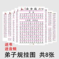 弟子规挂图全文8张大字注音版小学生儿童国学经典大挂图 幼儿识字 弟子规挂图全文8张