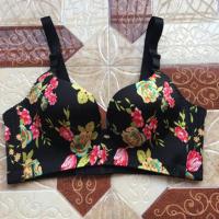 慕色天使内衣套装女无钢圈文胸小胸上托聚拢收副乳调整防下垂 拉丝蔷薇[黑色单件] 32/70A