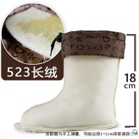 毡袜防寒保暖水鞋冬季羊毛冷库专用男中筒加厚羊毛毡加绒毡袜子 白色薄款带毛毛 37