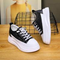 小白鞋女2021春款配裙子新款夏季网面透气松糕厚底百搭休闲鞋 黑色 网面 40