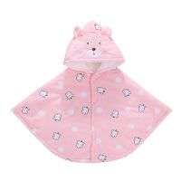 婴儿披风斗篷加厚秋冬季款新生婴幼儿童男女宝宝保暖披肩外出防风 [水晶绒披风]印花奶牛粉色 100cm[建议0-3岁宝宝]