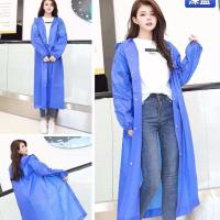 旅行便携雨衣成人户外非一次性雨衣男女轻便登山徒步长款雨披 eva+长款蓝色