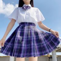 [甜心风暴]jk制服裙正统学生班服系春季jk套装全套学生百褶短裙 甜心风暴格裙+领结 XS