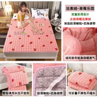 床垫软垫床褥法兰绒褥子1.2双人1.8m垫被1.5学生单人冬季毛毯家用 草莓乐园-法莱绒 60x120cm[婴儿床]