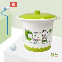 儿童尿盆男女宝宝尿壶夜用尿罐坐便器家用成人便盆小马桶带盖痰 绿色尿盆[0-10岁内](送刷子)