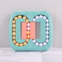 榉木平面滚珠游戏迷宫玩具成人无聊动手减压木制益智互动乐趣桌棋 塑料平面滚珠[蓝色]