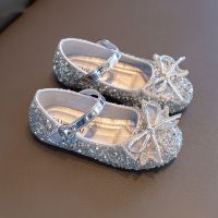 女童皮鞋公主鞋2021春秋季新款小女孩洋气软底宝宝单鞋儿童水晶鞋 银色555 [收藏优先发货] [尺码偏小]