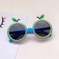 儿童太阳镜防紫外线时尚墨镜宝宝男童女童遮阳镜卡通幼儿眼镜可爱 蓝色