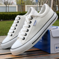 帆布鞋男鞋低帮夏季韩版透气情侣款学生白色布鞋子男工作鞋男球鞋 白色 35 女款