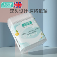 婴儿小棉签新生儿清耳鼻宝宝专用超细轴洁棉球螺旋儿童棉花棒双头 水滴+耳勺款[1盒200支]