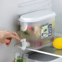 冷水壶带龙头放冰箱水果茶壶夏家用柠檬水瓶水壶凉水桶冷泡瓶冰水 白色