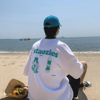 2021潮牌夏威夷短袖T恤男生韩版潮流ins字母印花半袖ulzzang体恤 白色 M