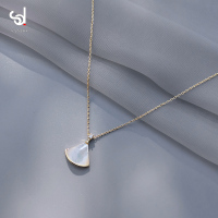 小扇子贝壳项链女夏百搭设计感轻奢小众锁骨链2021年新款装饰饰品 小扇子项链(天然贝壳)