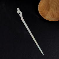 白色醋酸发簪简约现代发钗一字簪子古风汉服丸子头头饰女夏盘发器 凤头乳白幻彩醋酸发簪