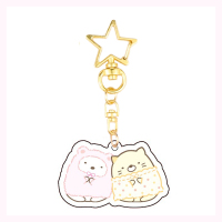 睡衣角落生物亚克力钥匙扣可爱日系卡通创意炸虾白熊小挂件情侣 白熊+黄猫