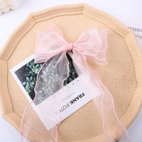 女童蝴蝶结头饰儿童公主超仙韩版编发绳潮洋气彩带飘带花发卡发夹 浅粉色