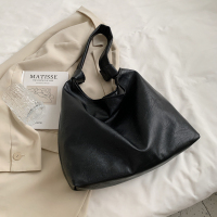 高级小众质感大容量大包包女夏季2021新款潮托特包百搭单肩斜挎包 黑色