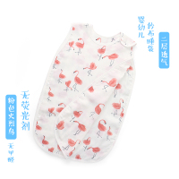 薄款夏天宝宝连体无袖睡衣春秋婴儿空调房背心睡袋儿童防踢被 二层火烈鸟 S码(建议0-8月)