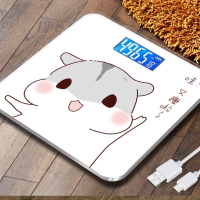 电子秤体重秤智能小型可爱体脂秤人体家用精准充电减肥专用人体称 26*26 充电款 又瘦了 -体重秤